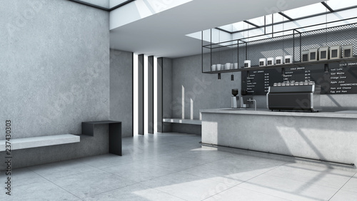 Cafe shop Restaurant design Minimalist counter concrete Top counter