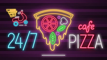 Neon Sign Pizza Cafe