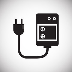 Poster - Digital camera battery charging icon on white background for graphic and web design, Modern simple vector sign. Internet concept. Trendy symbol for website design web button or mobile app