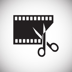 Poster - Video edit icon on white background for graphic and web design, Modern simple vector sign. Internet concept. Trendy symbol for website design web button or mobile app
