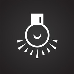 Poster - Dark room bulb icon on black background for graphic and web design, Modern simple vector sign. Internet concept. Trendy symbol for website design web button or mobile app