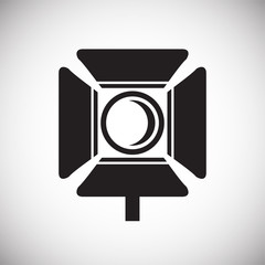 Poster - Studio video light icon on white background for graphic and web design, Modern simple vector sign. Internet concept. Trendy symbol for website design web button or mobile app