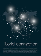 global network connection. world map point and line composition concept of global business. vector i