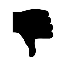 Thumbs Down Silhouette Icon - Down Vote Icon