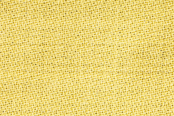 Wall Mural - Yellow linen fabric of cloth texture background. Detail of textile material close-up.