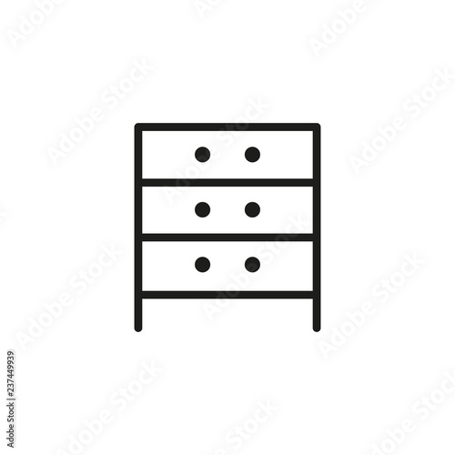 Cupboard Line Icon Closer Dresser Bureau Furniture Concept