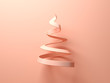 Pink abstract christmas tree on pink background 3d rendering