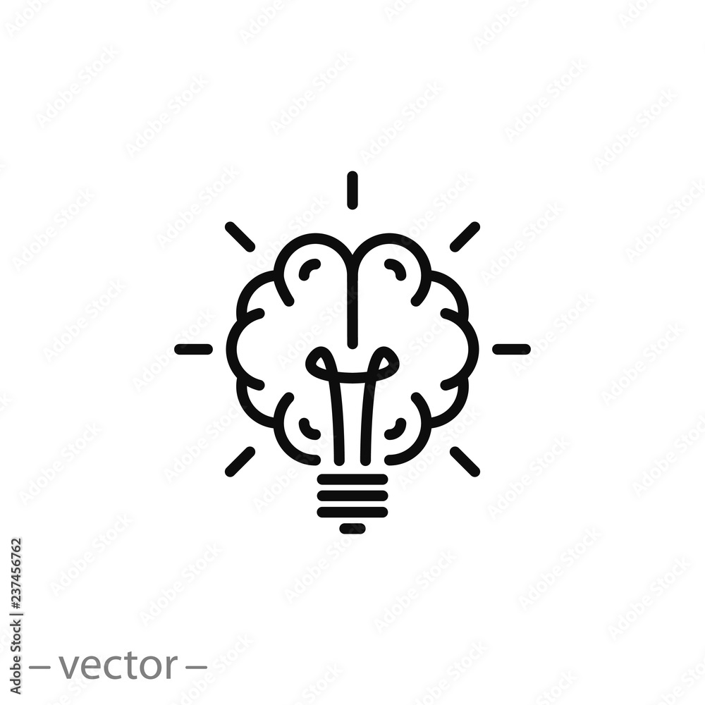 Brain light bulb icon vector Stock Vector | Adobe Stock