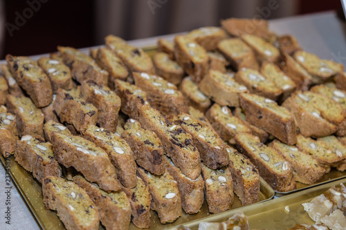 Fotografie, Obraz Typical Italian Biscuit with Almond: Crumbly Cantuccini from Tuscany