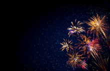 Abstract Colored Firework Background . New Year Background.