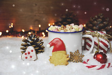 Weihnachten - Heiße Schokolade Mit Marshmallow Und Plätzchen