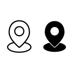 Poster - Pin point line and glyph icon. Location pin vector illustration isolated on white. Gps outline style design, designed for web and app. Eps 10.