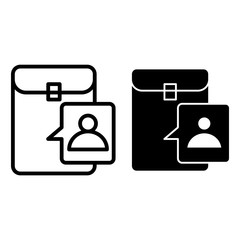 Poster - Portfolio line and glyph icon. Briefcase vector illustration isolated on white. Case outline style design, designed for web and app. Eps 10.