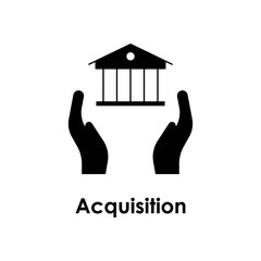 Poster - hand, bank, acquisition icon. Element of business icon for mobile concept and web apps. Detailed hand, bank, acquisition icon can be used for web and mobile