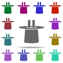 Poster - bunny in the hat cylinder icon. Elements of circus in multi color style icons. Simple icon for websites, web design, mobile app, info graphics
