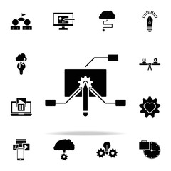 Poster - develop mechanisms icon. Concentration icons universal set for web and mobile