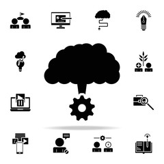 Poster - brain mechanics icon. Concentration icons universal set for web and mobile