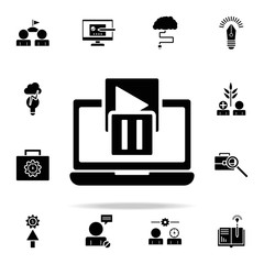 Poster - multimedia in laptop icon. Concentration icons universal set for web and mobile
