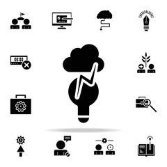 Poster - a storm cloud and a light bulb icon. Concentration icons universal set for web and mobile