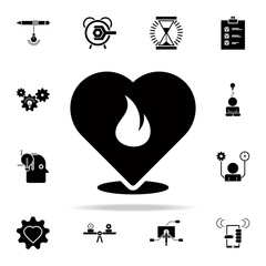 Poster - burning heart icon. concentration icons universal set for web and mobile