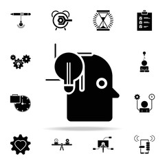 Poster - idea in head icon. Concentration icons universal set for web and mobile