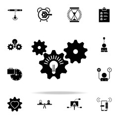 Poster - mechanism for developing ideas icon. Concentration icons universal set for web and mobile