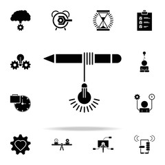 Poster - idea in pen icon. Concentration icons universal set for web and mobile