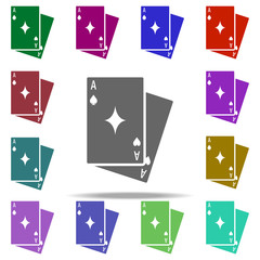 Poster - playing cards icon. Elements of Day of jokes in multi color style icons. Simple icon for websites, web design, mobile app, info graphics