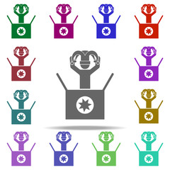 Poster - clown in box icon. Elements of Day of jokes in multi color style icons. Simple icon for websites, web design, mobile app, info graphics