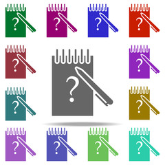Poster - notepad with notes icon. Elements of dedective in multi color style icons. Simple icon for websites, web design, mobile app, info graphics