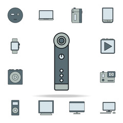 Poster - hand video camera icon. Devices icons universal set for web and mobile