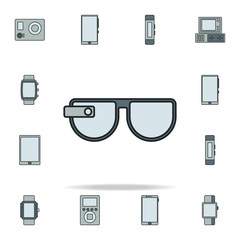 Poster - smart glasses icon. Devices icons universal set for web and mobile