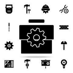 Poster - box with tools icon. Engineering icons universal set for web and mobile