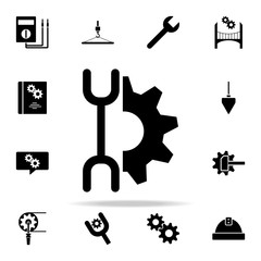 Poster - key and mechanism icon. Engineering icons universal set for web and mobile