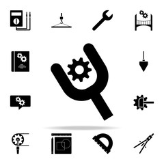 Poster - spanner and gear icon. Engineering icons universal set for web and mobile