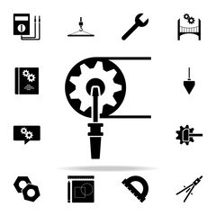 Poster - mechanism and screwdriver icon. Engineering icons universal set for web and mobile