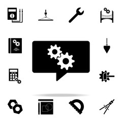 Poster - communication bubble and mechanism icon. Engineering icons universal set for web and mobile