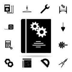 Poster - mechanism book icon. Engineering icons universal set for web and mobile