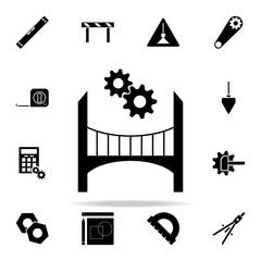 Poster - bridge and mechanism icon. Engineering icons universal set for web and mobile