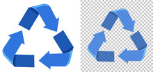 Set Of Blue Recycling Icons