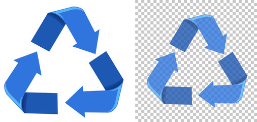 Wall Mural - Set of blue recycling icons