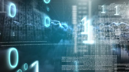 Poster - Digital animation of binary code technology 4k