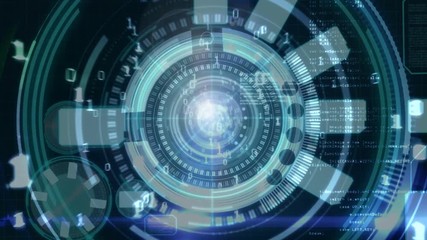 Poster - Digital animation of computer binary coding and interface 4K