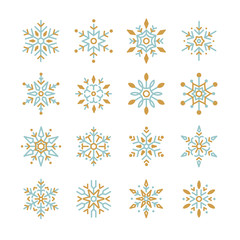 Poster - Set of Snowflakes Christmas design vector