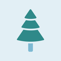 Sticker - Christmas tree icon decoration vector