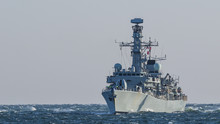 WARSHIP - Frigate On A Patrol In The Sea
