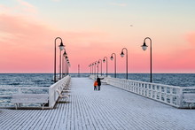 Pier In Baltic Sea Winter