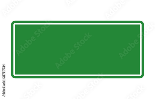 Fotografie, Obraz Empty green traffic road sign flat vector illustration for apps and print