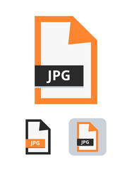 Aufkleber - Jpg or Jpeg file flat vector icon. Symbol of JPG or JPEG file with lossy compression for pictures, photos, images, graphic, web and print isolated on a white background.