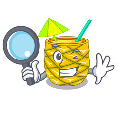 Sticker - Detective Pineapple juice in glassware on mascot